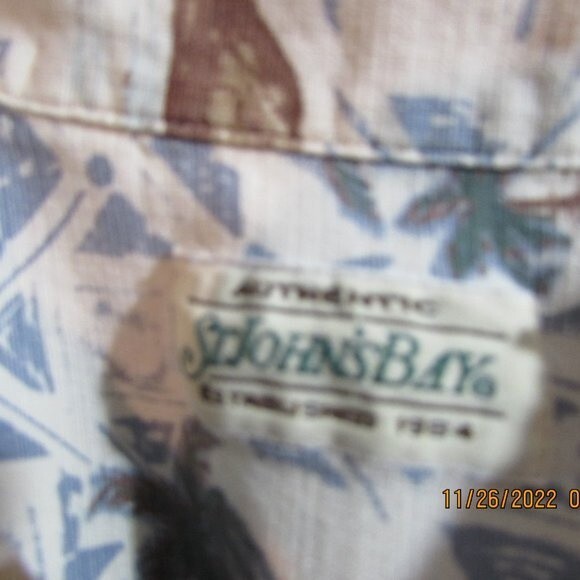 ST JOHN'S BAY MEN'S PRINTED DRESS SHIRT SIZE 3XLT PALM TREES COLLARED SI… - Picture 5 of 8